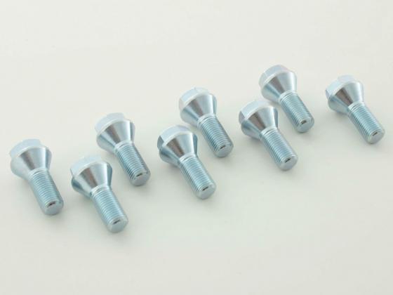 Radschrauben Set (8 Stk.) Kegelbund Kurzkopf Schaftlänge 22mm M12x1,25 silber Radschrauben Set (8 Stk.) Kegelbund Kurzkopf Schaftlänge 22mm M12x1,25 silber